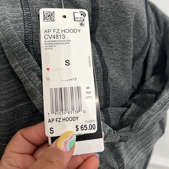 Adidas Zip Up Hoody Gray Small Unisex New with Tags - Picture 7 of 7